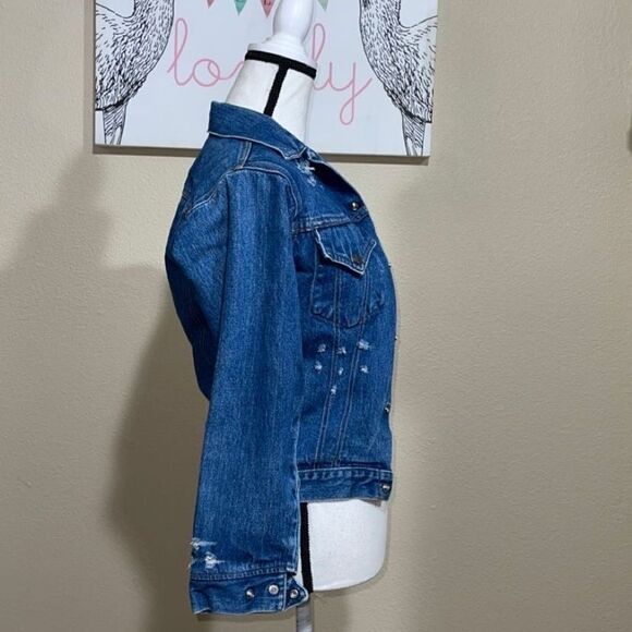 Vintage Levis Orange Tab Denim Jacket Bleach - Picture 6 of 12